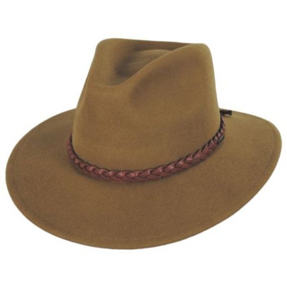 Brixton Messer Wool Felt Western Fedora Metal Bronze Size S